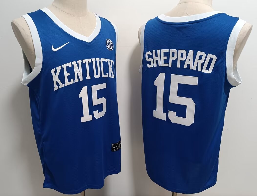 2024 NCAA Men Kentucky Wildcats #15 Sheppard blue Nike jersey